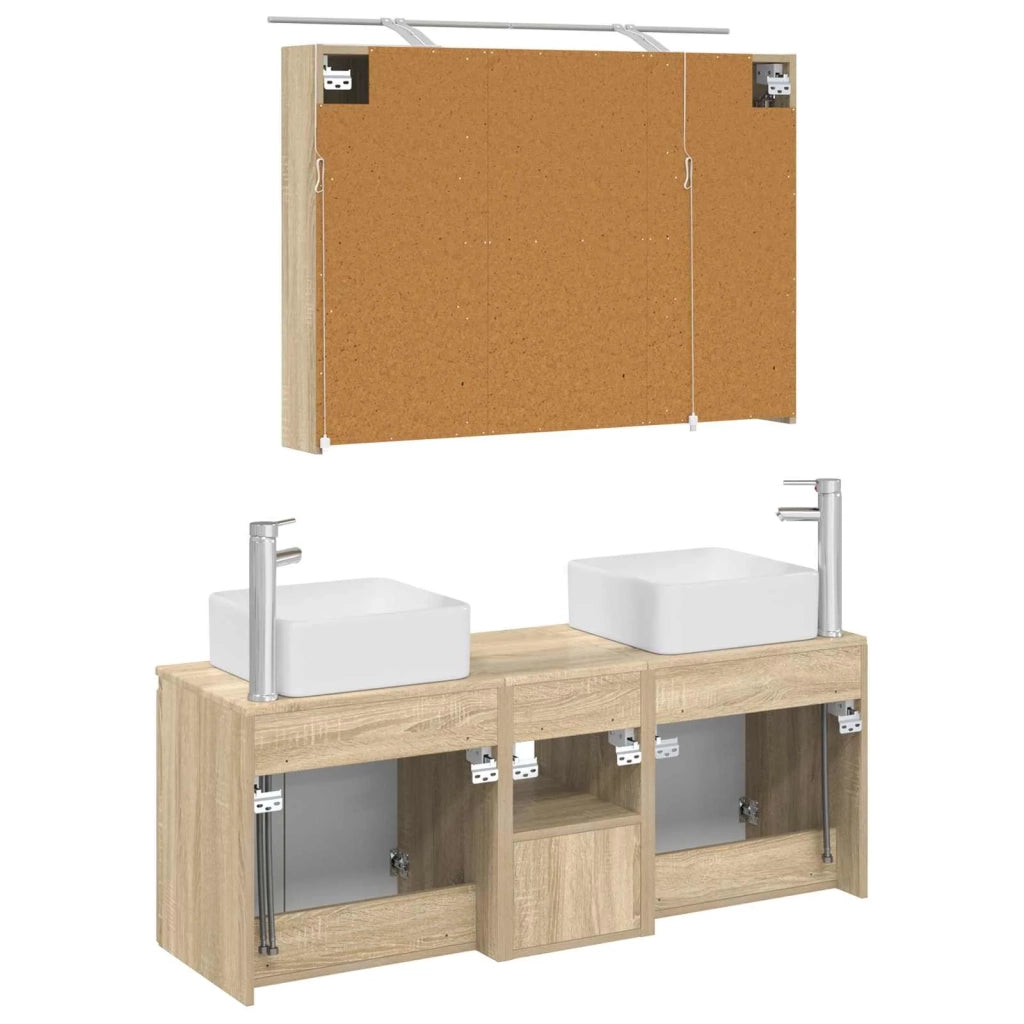 Set di Armadi da Bagno 4 pcs Rovere Sonoma 100 x 14,5 x 70 cm 3406377