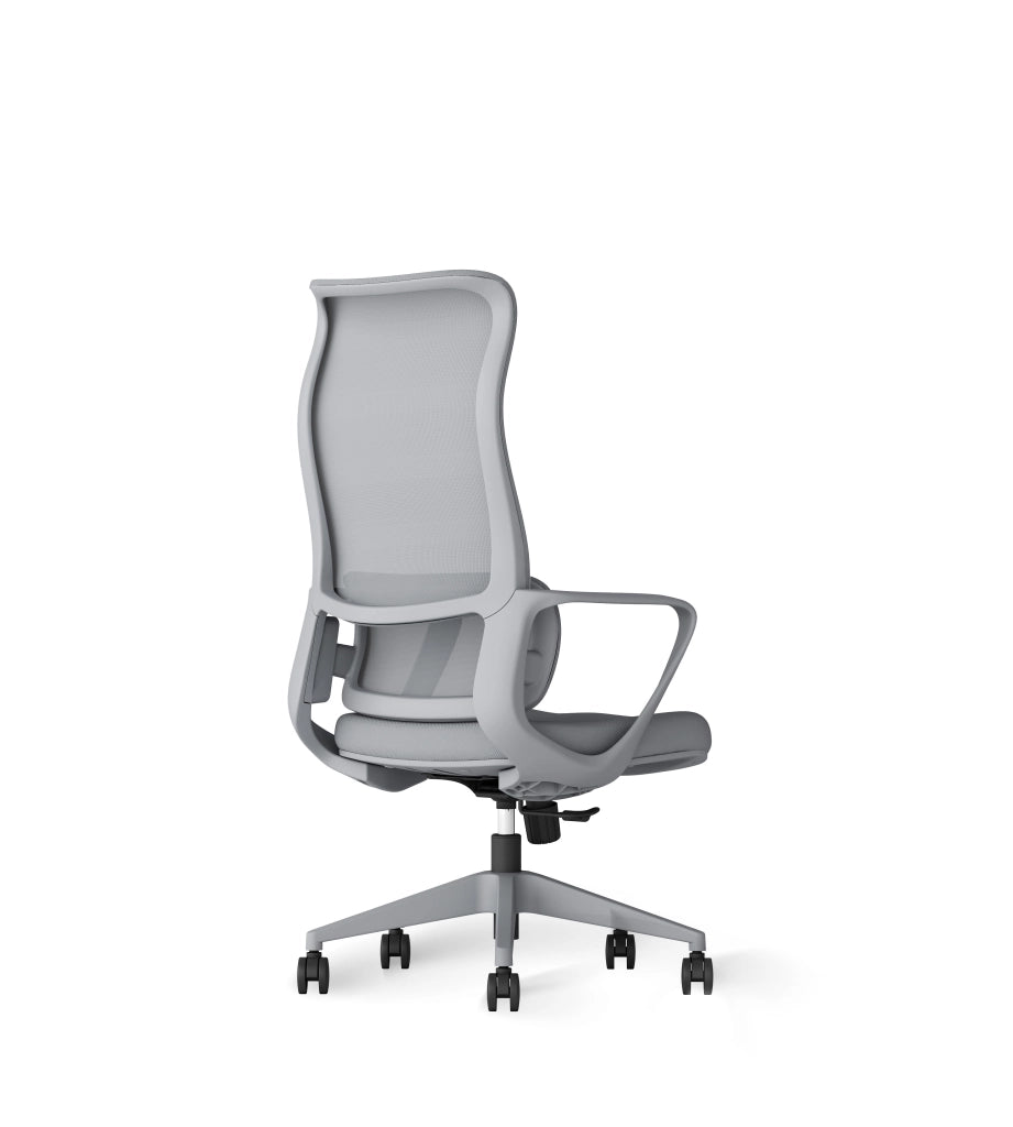 Sedia studio Hispanohogar altezza regolabile in tessuto gris