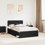 Struttura del letto-Giroletto Nero 135 x 190 cm Pino massello 630445