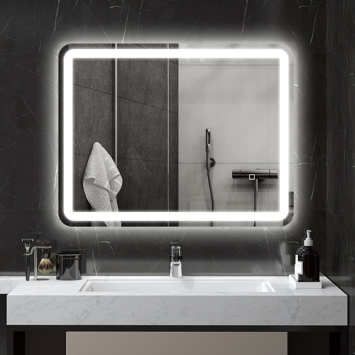 Specchio Bagno 70x90 cm LED Touch con Luce Dimmerabile a 3 Temperature e Antiappannamento