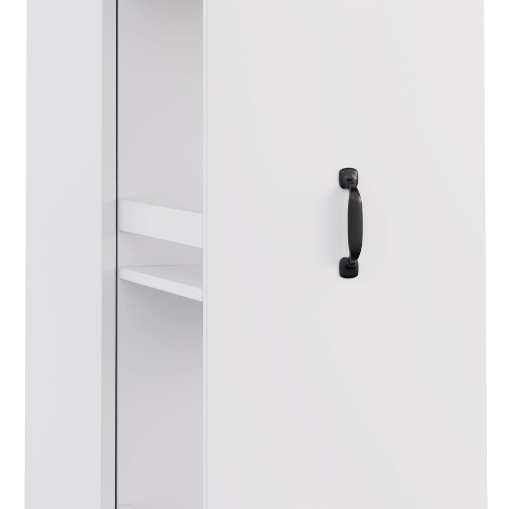 Libreria stretta con ruote e box protettivi; sponde di sicurezza in MDF bianca per libri A4 40 × 30 × 160.5 cm