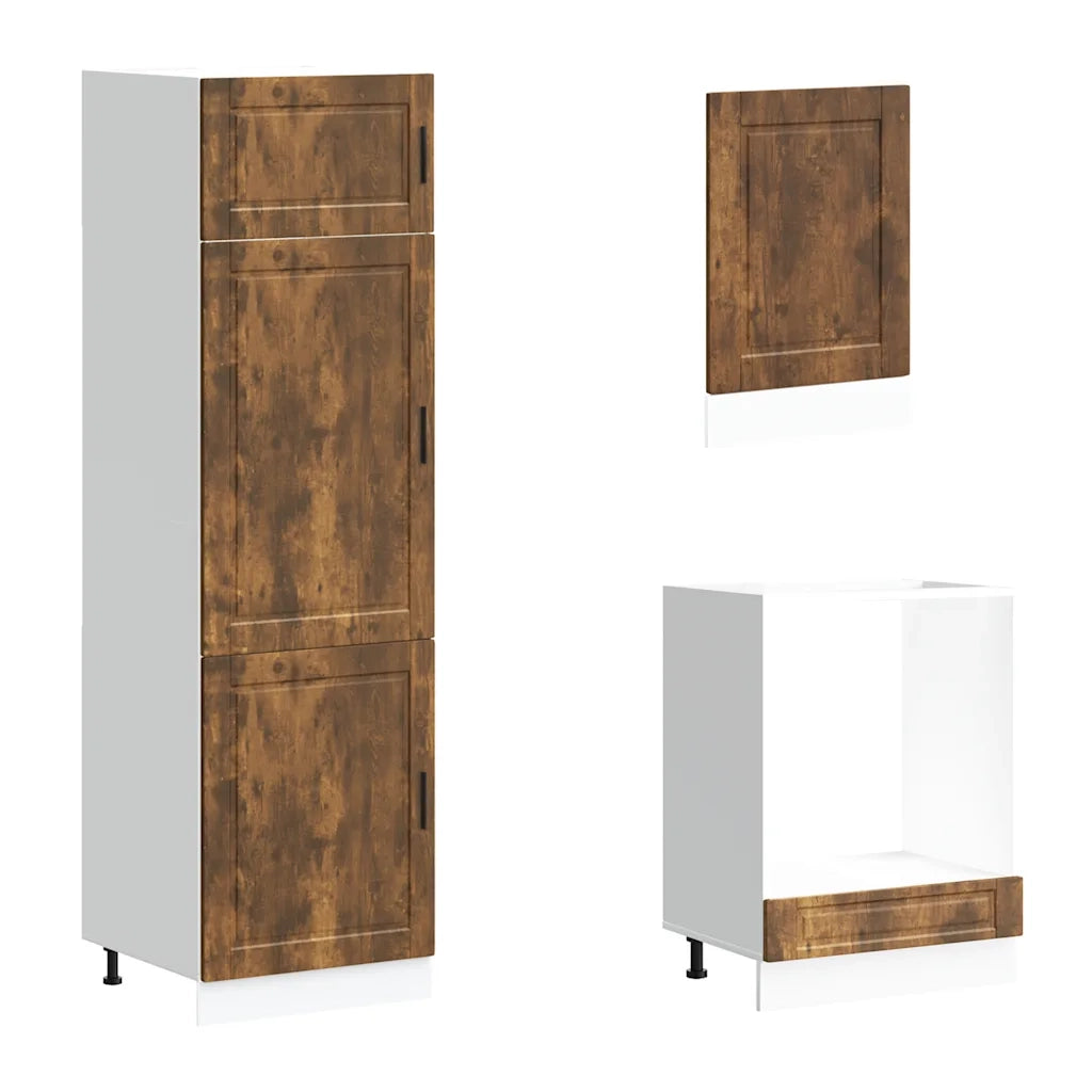 Set Mobili da Cucina 7 pz Porto Rovere Fumo Legno Multistrato 3314786
