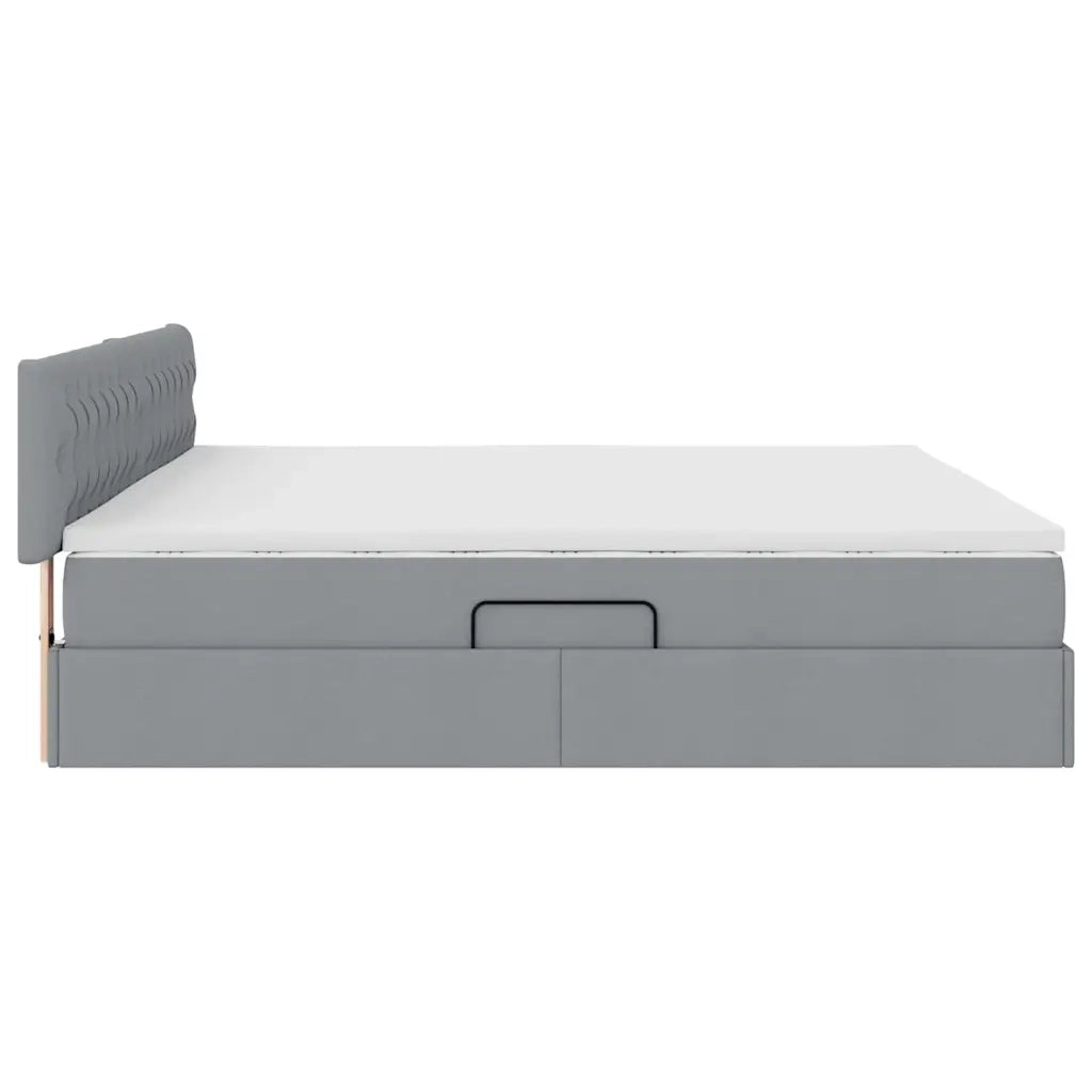 Letto con contenitore e materasso Grigio chiaro 200 x 200 cm 3370593