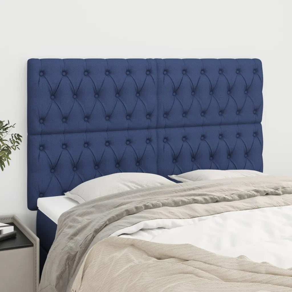 Testiera | Testata Blu 144x7x118/128 cm Tessuto