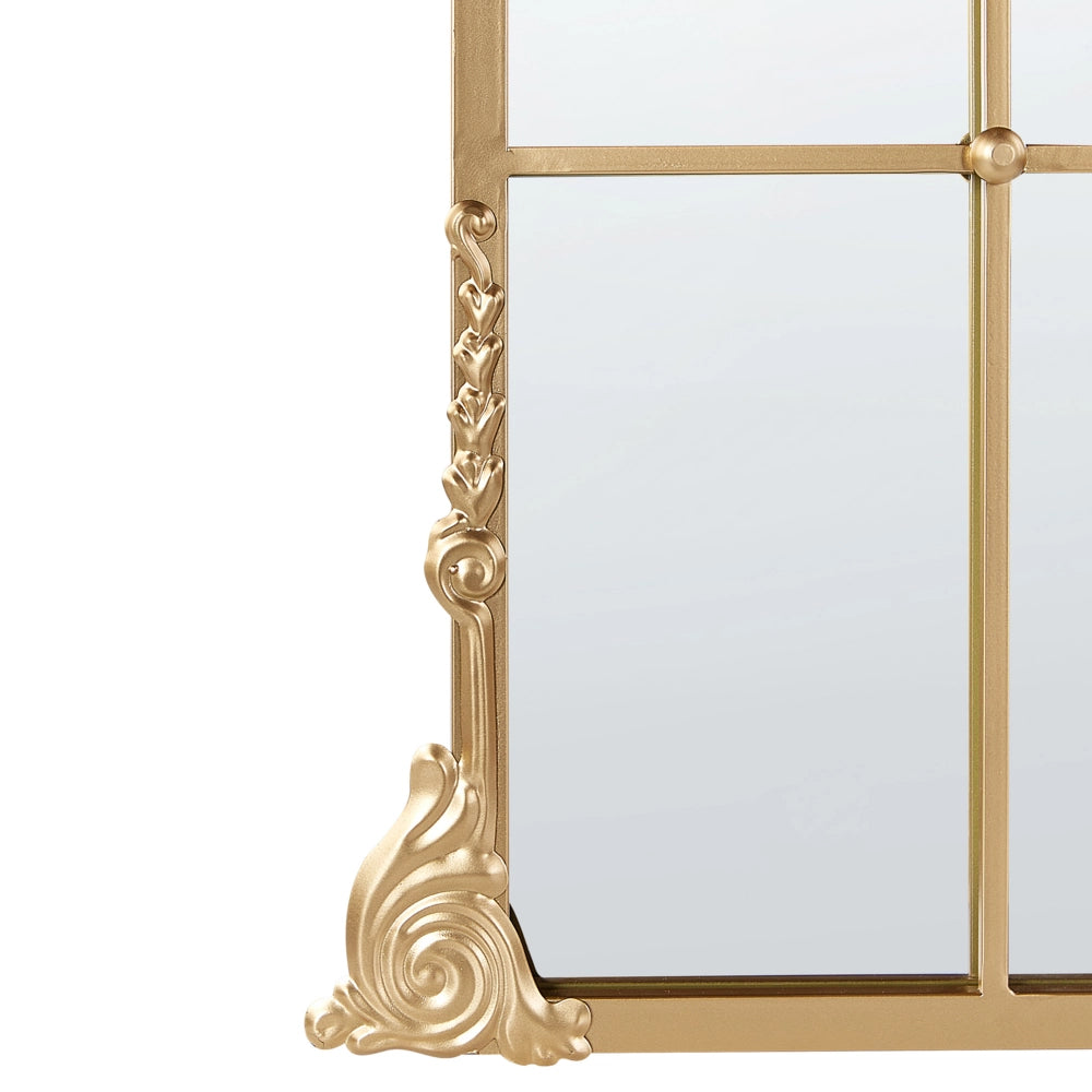 Specchio da parete in metallo dorato 66 x 124 cm Specchio decorativo da parete per finestra in stile vinatge da appendere.