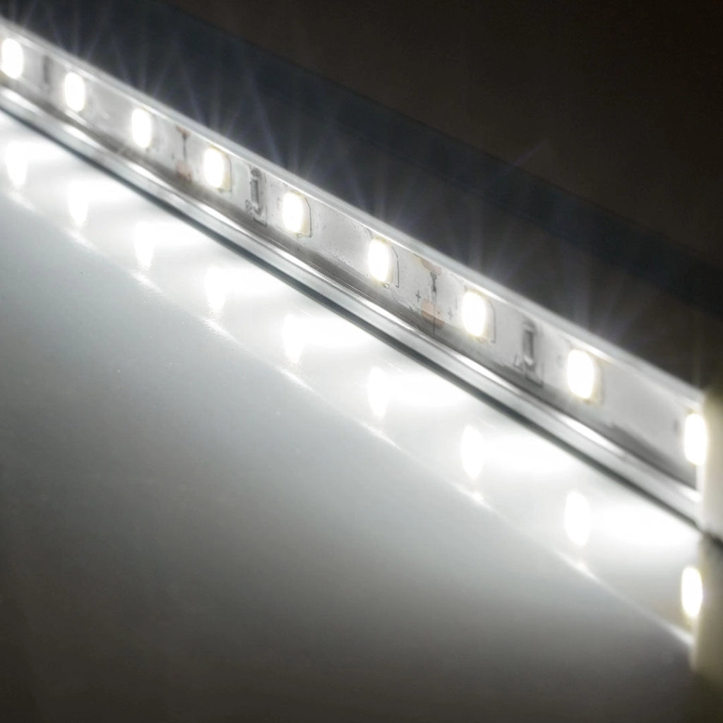 Bacheca con Apertura a Battente 30,1x48,7x2,3 cm in Alluminio con Led Silver