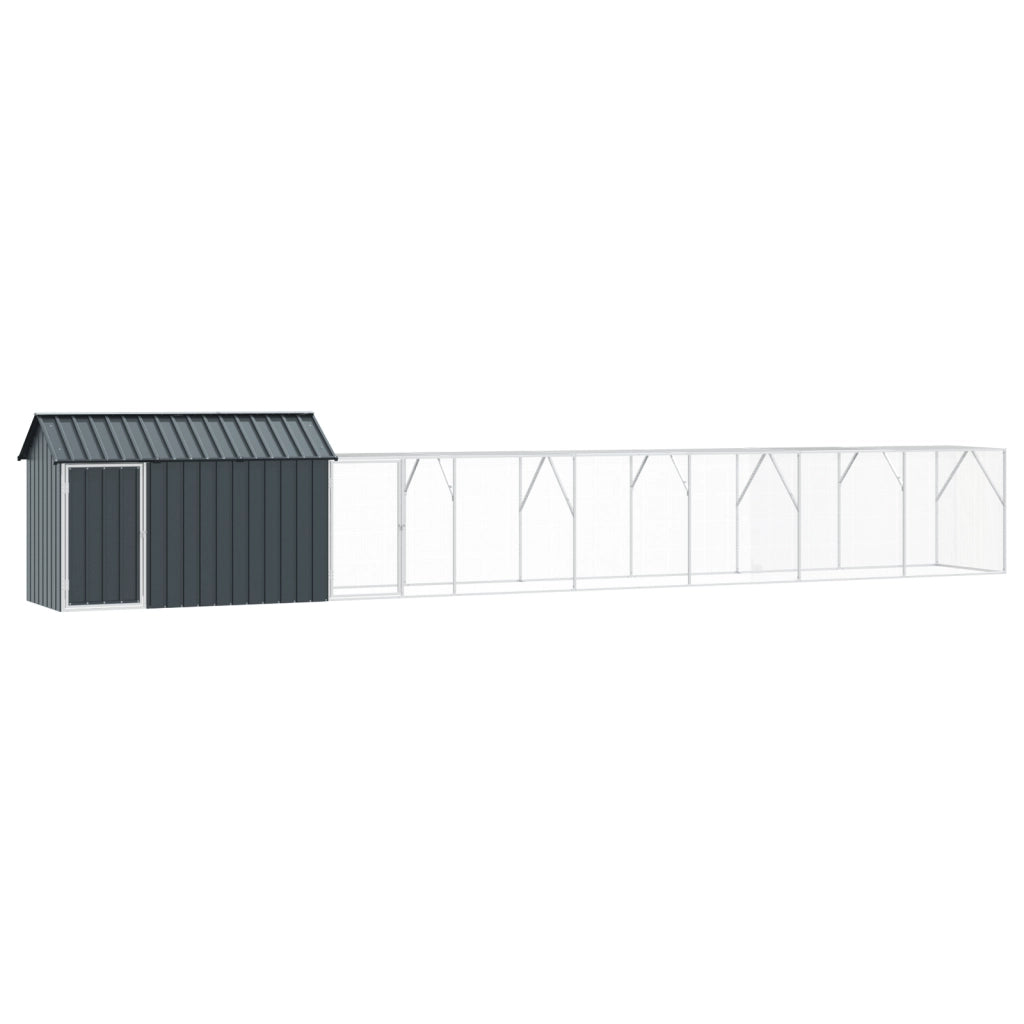 Voliera per Uccelli  con Estensione, Anthracite, 112x817x141 cm, in Acciaio