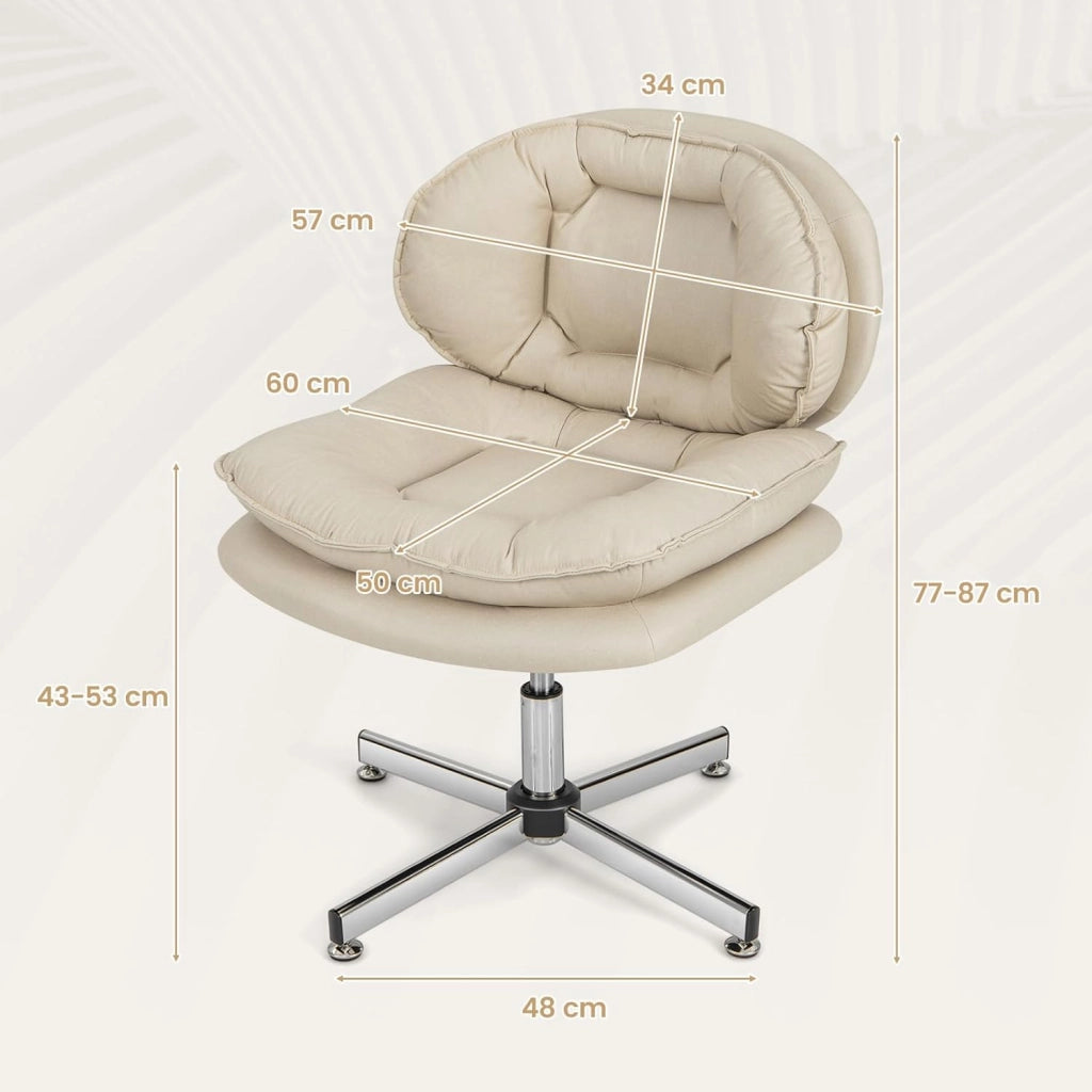 Sedia da ufficio, girevole a 360°, con piedistallo a croce, regolabile in altezza, senza ruote, ergonomica, portata massima: 150 kg