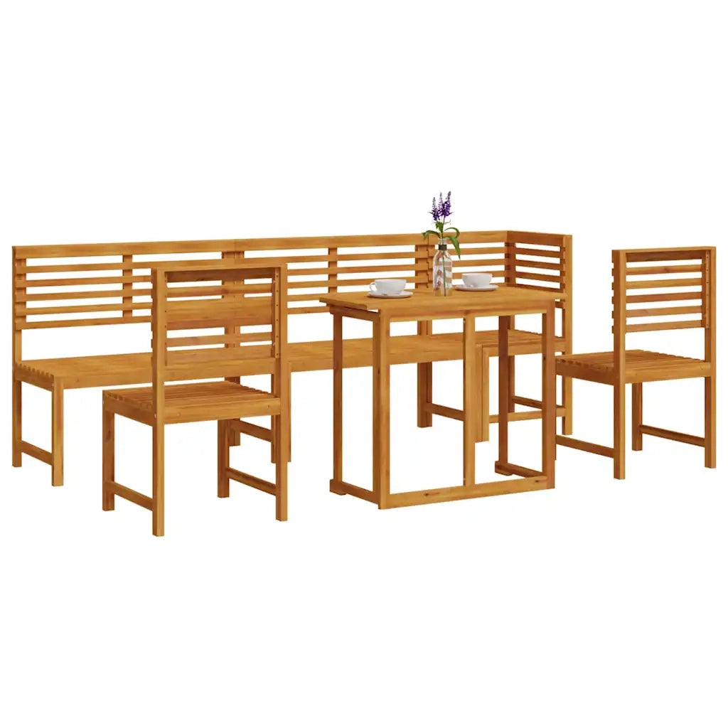 Set Bistro da Giardino 6 pcs Marrone Legno di Acacia Massello 3328697