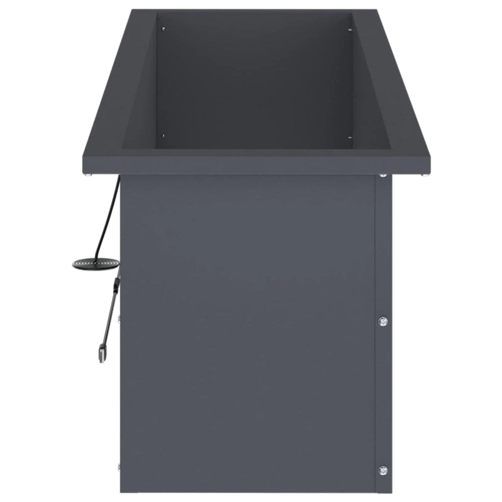 Fioriera da giardino con LED 2 pz Antracite 30 x 100 x 30 cm 8008117