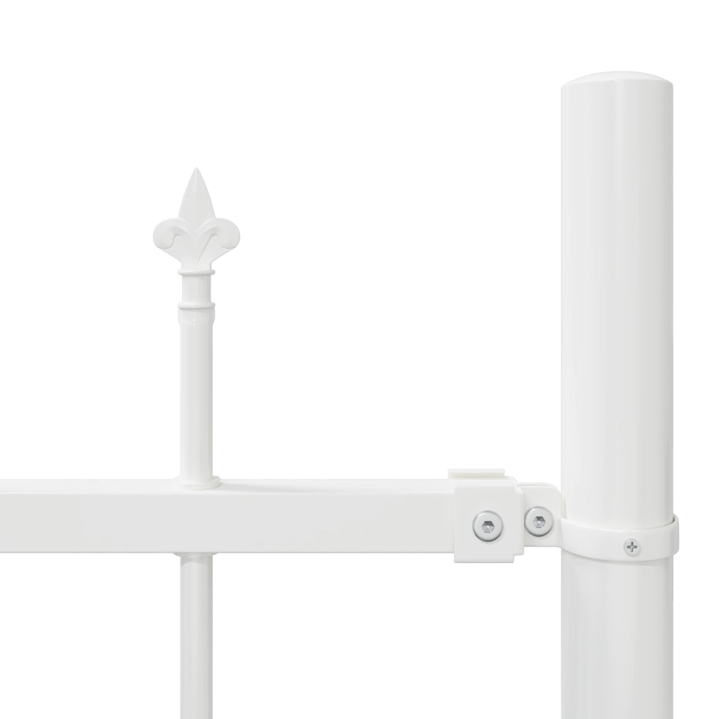 Recinzione da Giardino  con Punta a U Bianco 5,1x1,75 m Acciaio