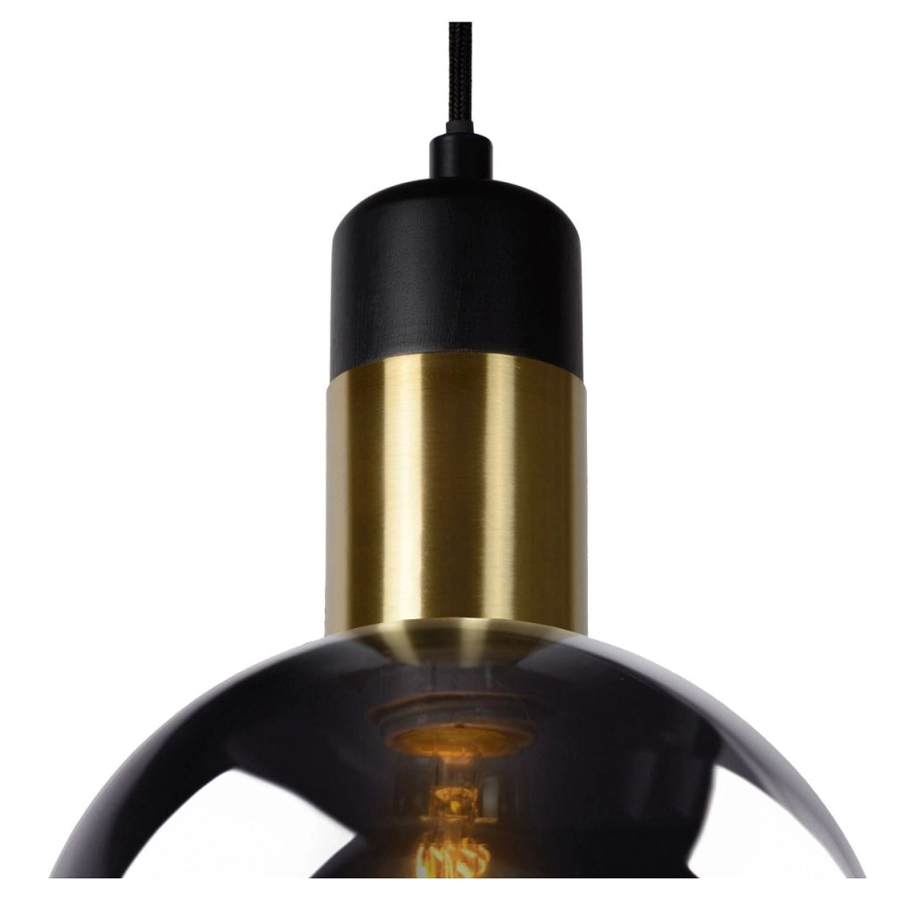 Lampada a sospensione Lucide Julius Ø28 nero oro E27