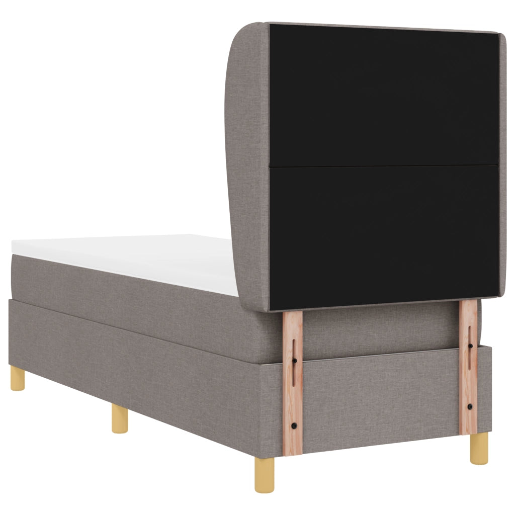 Letto Box Spring con Materasso Tortora 80x200 cm Tessuto
