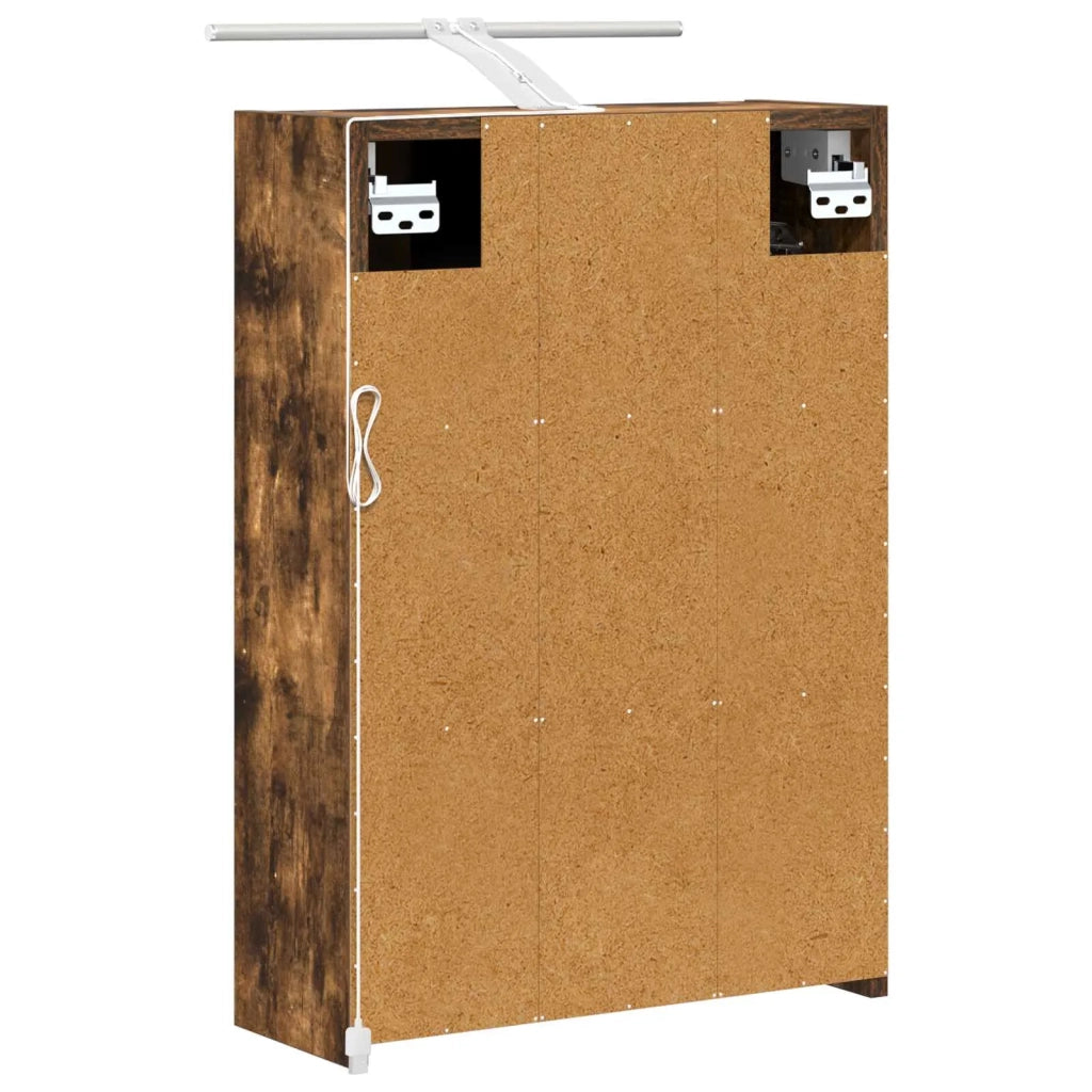 Mobiletto per specchio da bagno Rovere fumé 43 x 16 x 62.5 cm 889147