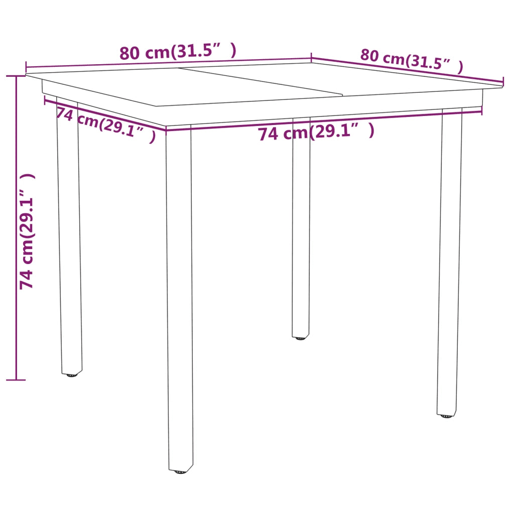 Set Mobili da Pranzo per Giardino 5 pz Nero cod mxl 41293