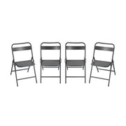 Set 4 sedie da giardino bistrot pieghevoli in acciaio, antracite