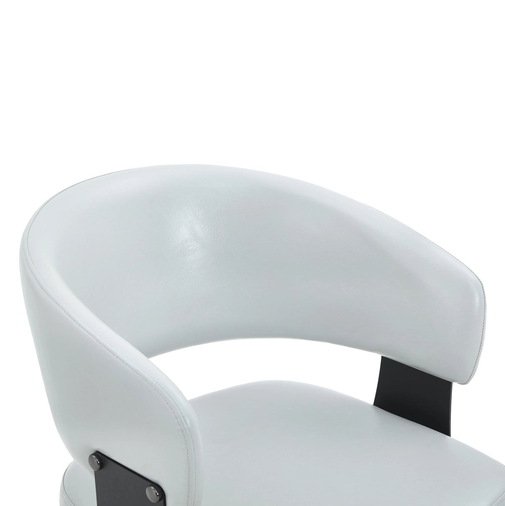 Sedia da pranzo 96x59.5x40 cm con schienale ergonomico e braccioli in similpelle grigia