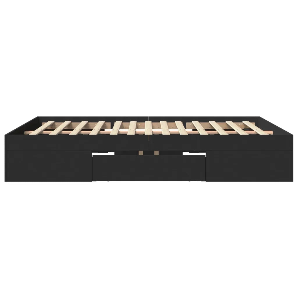 vidaXL Giroletto Nero 150x200 cm in Legno Multistrato