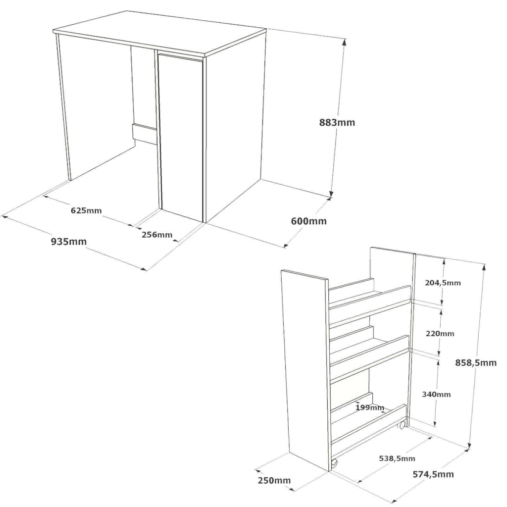 Emile, Mobile Sottolavabo Apertura Scorrevole, 94x60x88h cm Bianco
