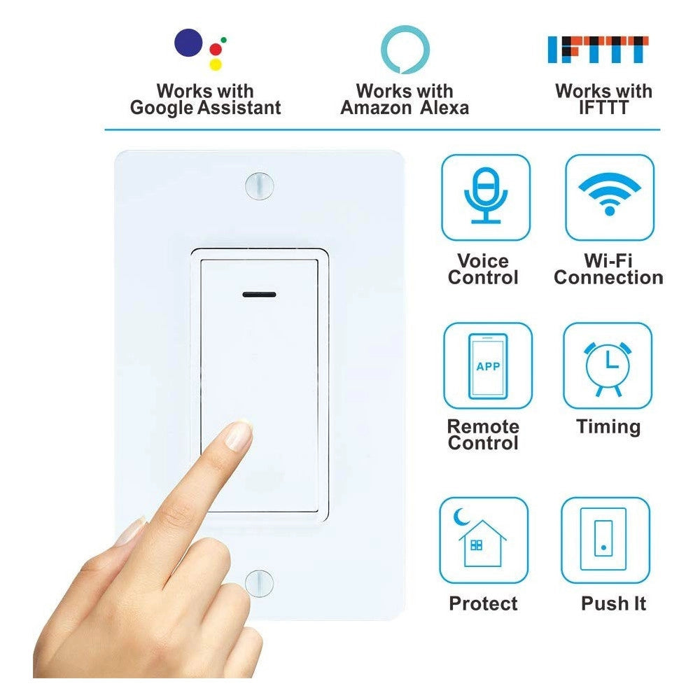 Trade Shop - Interruttore Luci Smart Wifi Compatibile Con Alexa Google Ifttt Controllo Vocale -
