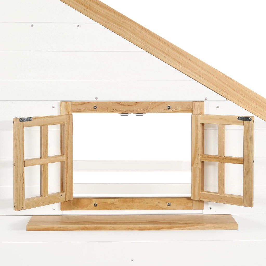 Letto a castello in legno 90x200 cm con scale contenitive e cassetti