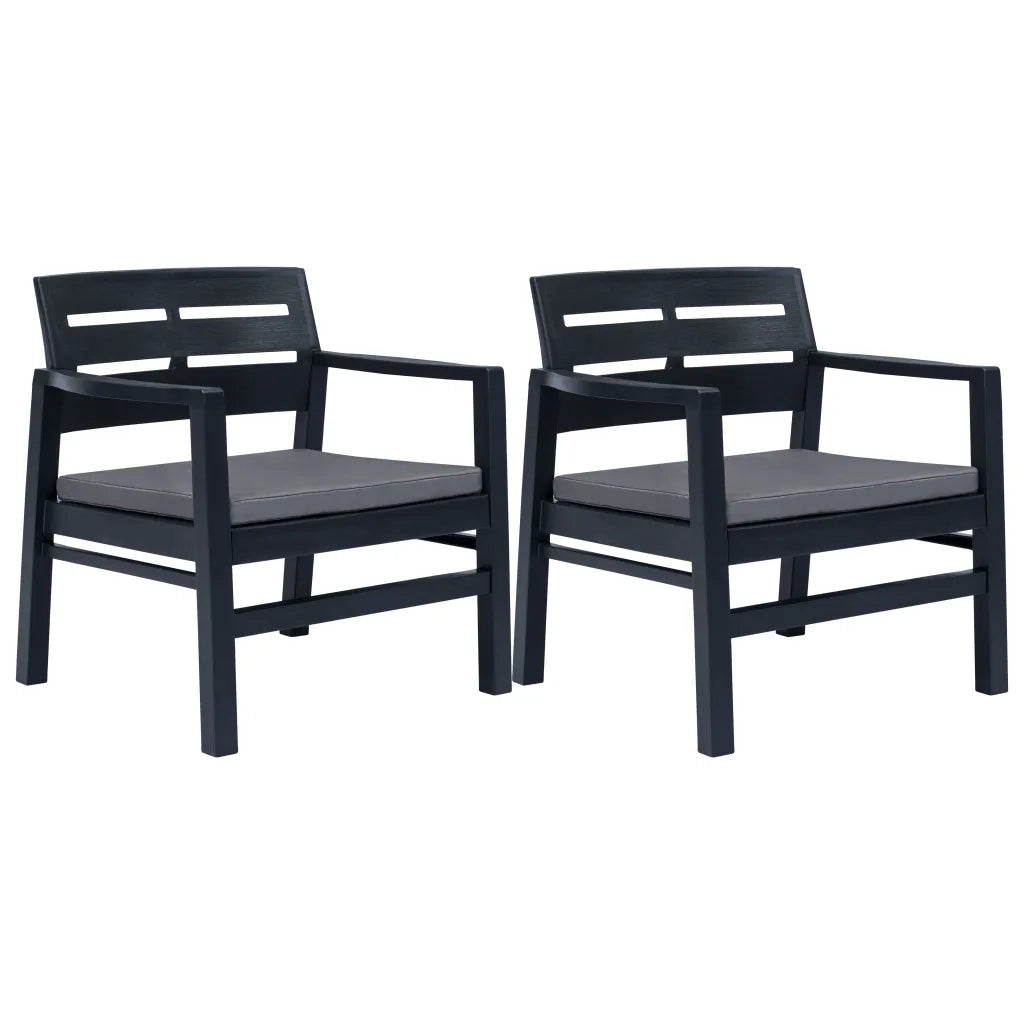 Set Salotto da Giardino 3 pz in Plastica Antracite cod mxl 59820