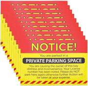 Etichette per Bordo di Parcheggio - 10 Pezzi - Adesivo Autoblucco Forte - Formato A5 - Parcheggio Privato - Avviso di Infrazione - Ricordo Visibile