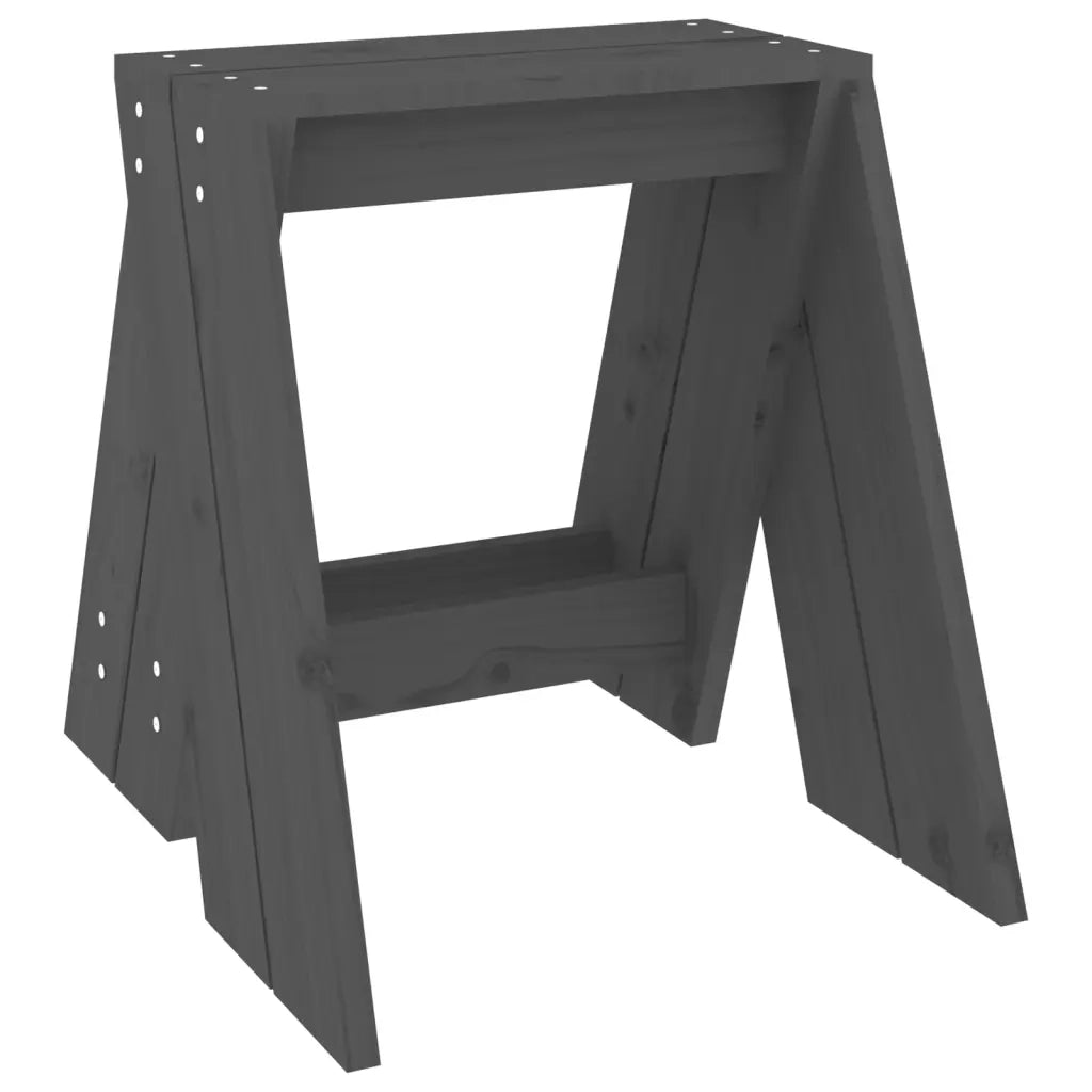 Sgabelli 2 pz grigio 40x40x45 cm in Legno Massello di Pino cod mxl 50320
