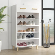 Scarpiera-Scaffale per scarpe Bianca 60x35x105 cm in Legno Multistrato 439550