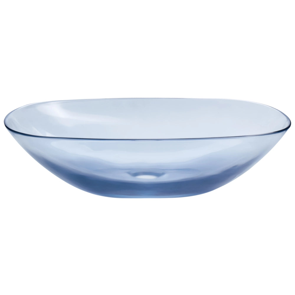 Lavabo da appoggio Superficie solida blu 340 x 360 mm Lavello da bagno semitrasparente