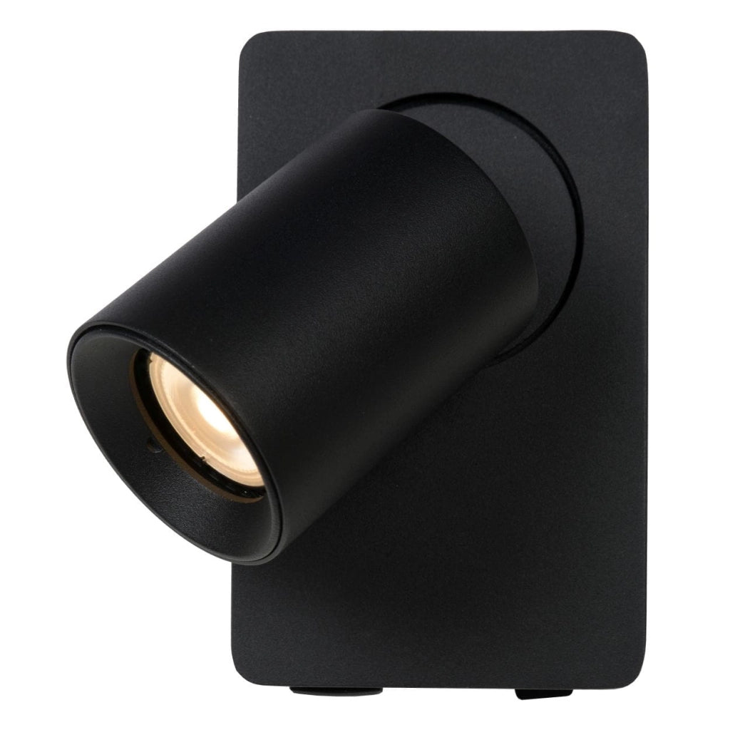 Applique Lucide Nigel nera GU10 5W 3000K dimmer in alluminio
