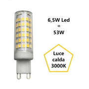 G9 LAMPADINA A LED 6,5W LUCE CALDA 3000K 700 LUMEN FAN EUROPE