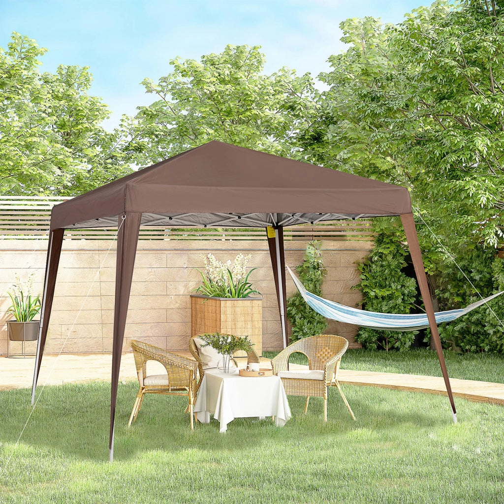 Gazebo Pieghevole da Giardino ¨C Zephmum ¨C 2.4x2.4m Acciaio Grigio