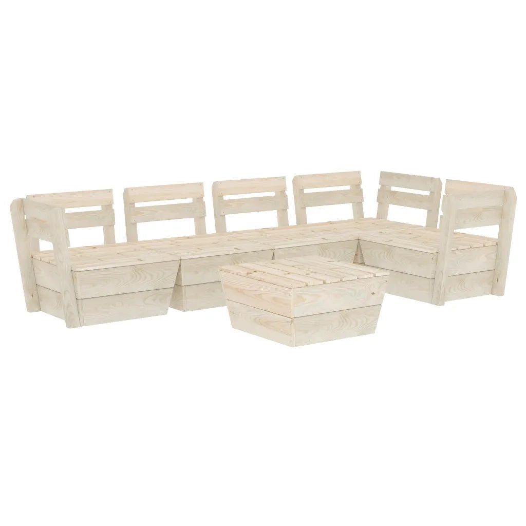 Set Divani da Giardino su Pallet 6 pz in Legno Abete Impregnato 3063723
