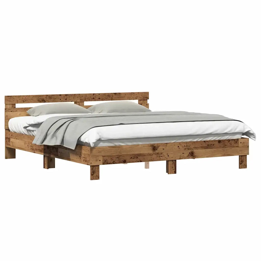 vidaXL Struttura del letto con testiera Legno vecchio 180 x 200 cm