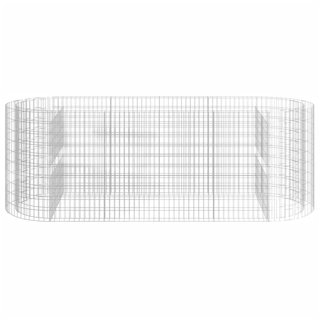 Aiuola rialzata in gabbione di ferro zincato 300 x 100 x 100 cm Argento 02_0039912