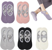 Sokkini per Pilates Antiscivolo per Donne - Set di 5 Paire - Cotone Respirante - Zampe Antiscivolo - Stabilità su Superfici Liscie - Comodo per Fitness Domestica - Yogasokkini