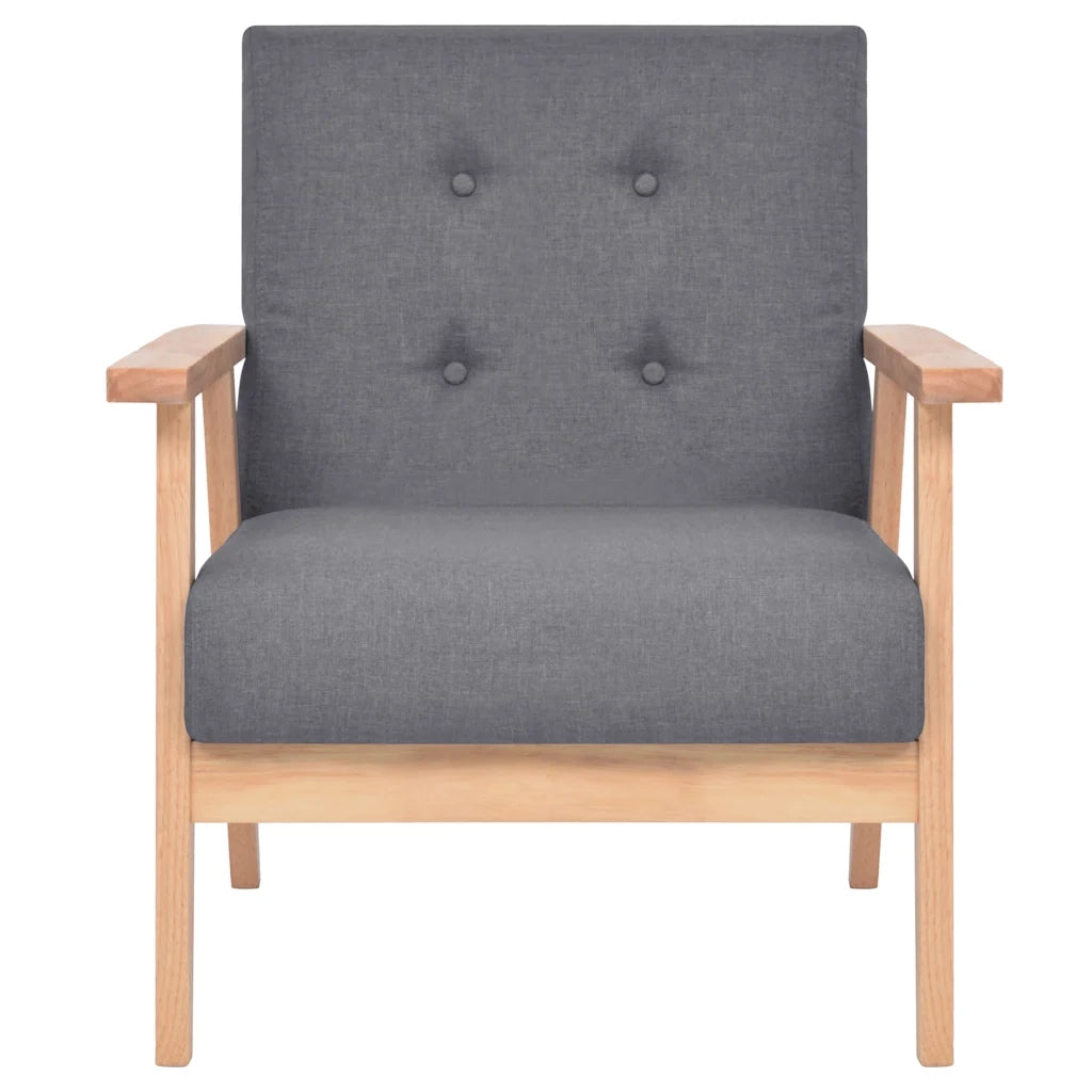 Set di Divani 2 pz in Tessuto Grigio Scuro