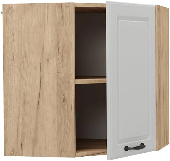 Mobile angolare da cucina R-Line, Bianco casa di campagna, 57 cm, per la libera combinazione all'interno di sistemi cucina modulari