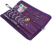 Set di Aghi per Bricolage 104 pezzi - Aghi Ronde per Bricolage - Aghi per Cucire - Acciaio Inossidabile - Carta in Pelle - Completo con Accessori - Set per Filato