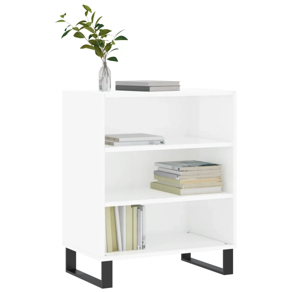 Credenza-Buffet-Armadio da cucina Bianco Lucido 57x35x70 cm in Legno Multistrato 404215