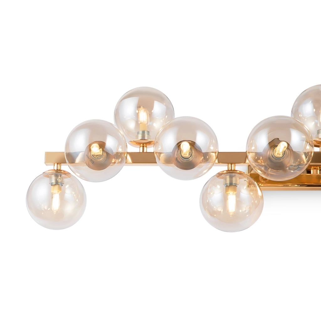 Maytoni applique contemporanea Dallas 13 luci G9 oro metallo vetro cognac