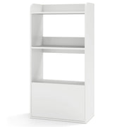 Scaffale per esposizione con cassetto e antiribaltamento-Libreria autoportante con 3 ripiani aperti Bianco