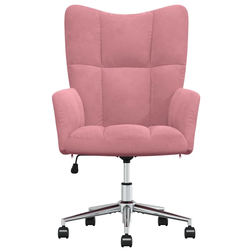 vidaXL Sedia Relax Rosa in Velluto