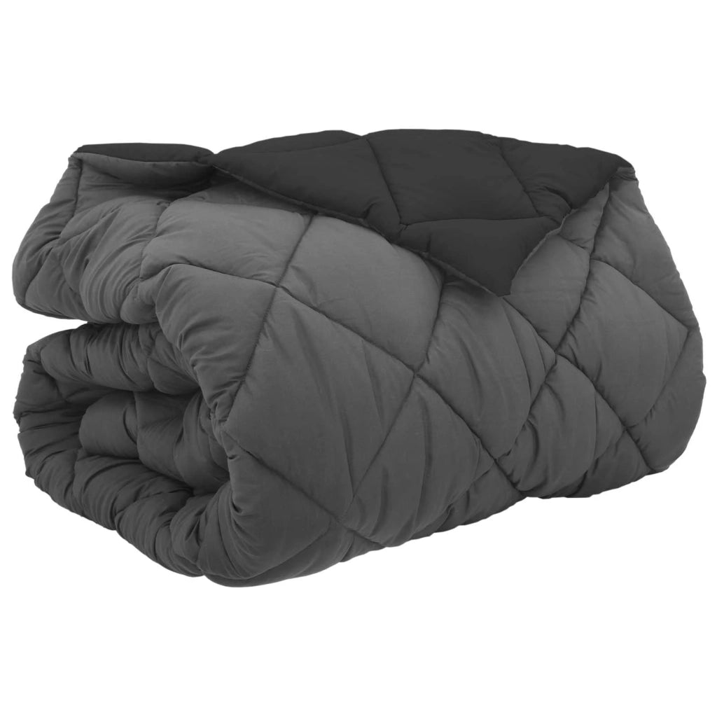 Duvet Invernale Nero e antracite 220 x 260 cm Microfibra