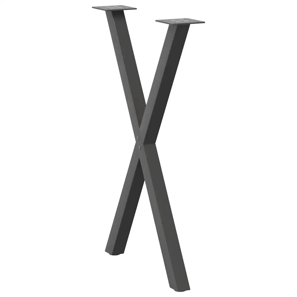 Gambe per tavolo da pranzo a forma di X 2 pz Antracite 50x(72-73) cm Acciaio 4012910