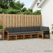 Set di divani da esterno 6 pcs Naturale e Antracite Poliestere