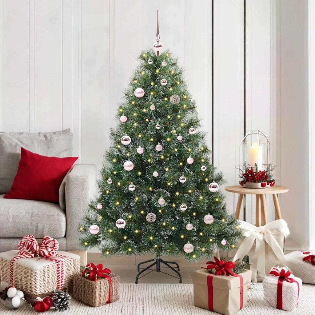 Albero di Natale | Decorazioni natalizie artificiale con 150 LED Verde 150 cm PE e PVC