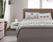Completo Letto in Flanella Calda e Morbida Anti Pilling - Set Flanellato 3 Misure parure con Federe - Scoiattolo beige - 1 Piazza
