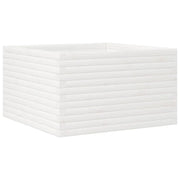 Fioriera | Cassetta per fiori | Vaso da Giardino Bianca 80x80x45,5cm Legno Massello di Pino